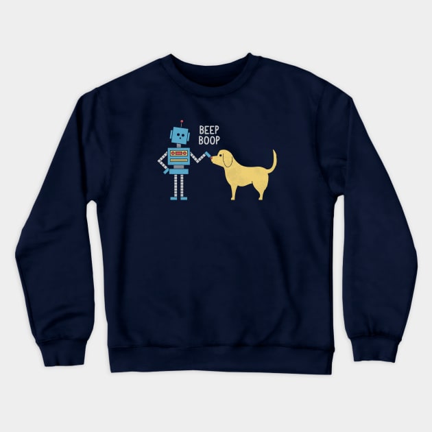 Beep Boop Crewneck Sweatshirt by HandsOffMyDinosaur